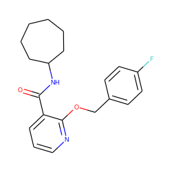 O=C(NC1CCCCCC1)c1cccnc1OCc1ccc(F)cc1 ZINC000084618146