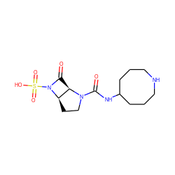 O=C(NC1CCCNCCC1)N1CC[C@@H]2[C@H]1C(=O)N2S(=O)(=O)O ZINC000045373815