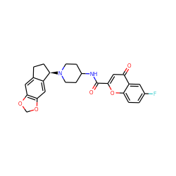 O=C(NC1CCN([C@@H]2CCc3cc4c(cc32)OCO4)CC1)c1cc(=O)c2cc(F)ccc2o1 ZINC000036126698