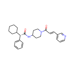 O=C(NC1CCN(C(=O)/C=C/c2cccnc2)CC1)[C@H](c1ccccc1)C1CCCCC1 ZINC000028818802