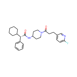 O=C(NC1CCN(C(=O)CCc2ccc(F)nc2)CC1)[C@H](c1ccccc1)C1CCCCC1 ZINC000028818797