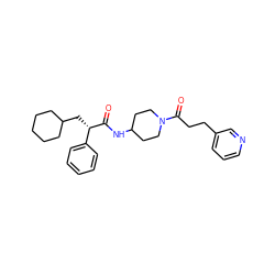 O=C(NC1CCN(C(=O)CCc2cccnc2)CC1)[C@@H](CC1CCCCC1)c1ccccc1 ZINC000028818644