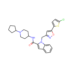 O=C(NC1CCN(C2CCCC2)CC1)c1cc2ccccc2n1Cc1cc(-c2ccc(Cl)s2)on1 ZINC000014959636