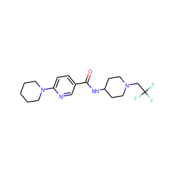 O=C(NC1CCN(CC(F)(F)F)CC1)c1ccc(N2CCCCC2)nc1 ZINC000299852393