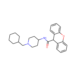 O=C(NC1CCN(CC2CCCCC2)CC1)C1c2ccccc2Oc2ccccc21 ZINC000013862612