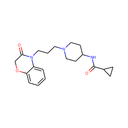 O=C(NC1CCN(CCCN2C(=O)COc3ccccc32)CC1)C1CC1 ZINC000064564540