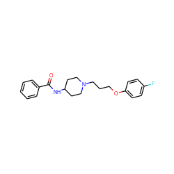 O=C(NC1CCN(CCCOc2ccc(F)cc2)CC1)c1ccccc1 ZINC000013832617