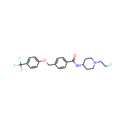 O=C(NC1CCN(CCF)CC1)c1ccc(COc2ccc(C(F)(F)F)cc2)cc1 ZINC000299831151