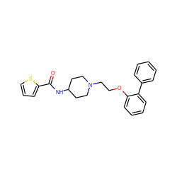 O=C(NC1CCN(CCOc2ccccc2-c2ccccc2)CC1)c1cccs1 ZINC000095575565