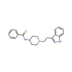 O=C(NC1CCN(CCc2c[nH]c3ccccc23)CC1)c1ccccc1 ZINC000000001567