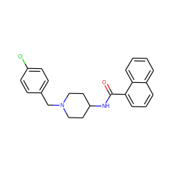 O=C(NC1CCN(Cc2ccc(Cl)cc2)CC1)c1cccc2ccccc12 ZINC000028821344