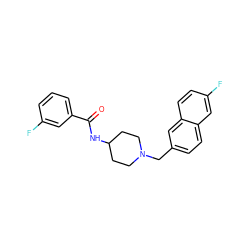 O=C(NC1CCN(Cc2ccc3cc(F)ccc3c2)CC1)c1cccc(F)c1 ZINC000029123275