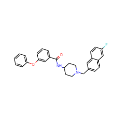 O=C(NC1CCN(Cc2ccc3cc(F)ccc3c2)CC1)c1cccc(Oc2ccccc2)c1 ZINC000029123119