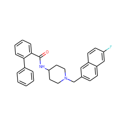 O=C(NC1CCN(Cc2ccc3cc(F)ccc3c2)CC1)c1ccccc1-c1ccccc1 ZINC000029064439