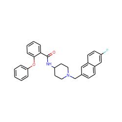 O=C(NC1CCN(Cc2ccc3cc(F)ccc3c2)CC1)c1ccccc1Oc1ccccc1 ZINC000029123121