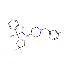 O=C(NC1CCN(Cc2cccc(F)c2)CC1)[C@](O)(c1ccccc1)[C@@H]1CCC(F)(F)C1 ZINC000013835849