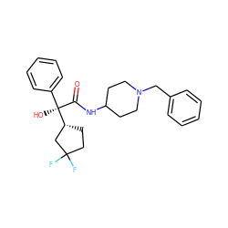 O=C(NC1CCN(Cc2ccccc2)CC1)[C@](O)(c1ccccc1)[C@@H]1CCC(F)(F)C1 ZINC000013835839