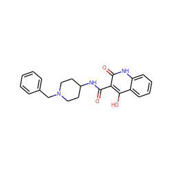 O=C(NC1CCN(Cc2ccccc2)CC1)c1c(O)c2ccccc2[nH]c1=O ZINC000169311161