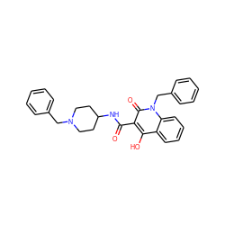 O=C(NC1CCN(Cc2ccccc2)CC1)c1c(O)c2ccccc2n(Cc2ccccc2)c1=O ZINC000169312686