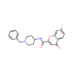 O=C(NC1CCN(Cc2ccccc2)CC1)c1cc(=O)c2ccc(F)cc2o1 ZINC000036126710