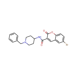 O=C(NC1CCN(Cc2ccccc2)CC1)c1cc2cc(Br)ccc2oc1=O ZINC000015564666