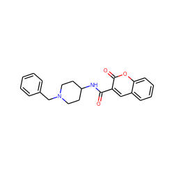 O=C(NC1CCN(Cc2ccccc2)CC1)c1cc2ccccc2oc1=O ZINC000000778555