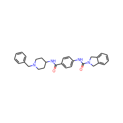 O=C(NC1CCN(Cc2ccccc2)CC1)c1ccc(NC(=O)N2Cc3ccccc3C2)cc1 ZINC000167182215