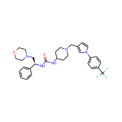 O=C(NC1CCN(Cc2ccn(-c3ccc(C(F)(F)F)cc3)c2)CC1)N[C@H](CN1CCOCC1)c1ccccc1 ZINC000043021579