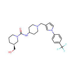 O=C(NC1CCN(Cc2ccn(-c3ccc(C(F)(F)F)cc3)c2)CC1)N1CCC[C@H](CO)C1 ZINC000043119465