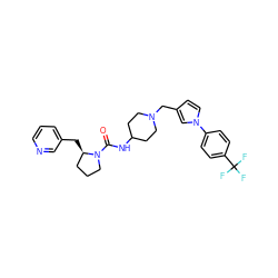 O=C(NC1CCN(Cc2ccn(-c3ccc(C(F)(F)F)cc3)c2)CC1)N1CCC[C@H]1Cc1cccnc1 ZINC000035975121