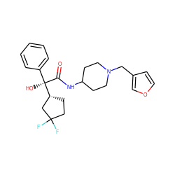 O=C(NC1CCN(Cc2ccoc2)CC1)[C@](O)(c1ccccc1)[C@@H]1CCC(F)(F)C1 ZINC000013835844