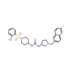 O=C(NC1CCN(S(=O)(=O)c2ccccc2O)CC1)N[C@@H]1CCN(Cc2ccc3cc(F)ccc3c2)C1 ZINC000095576228