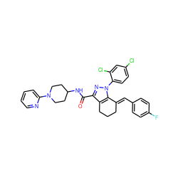 O=C(NC1CCN(c2ccccn2)CC1)c1nn(-c2ccc(Cl)cc2Cl)c2c1CCC/C2=C\c1ccc(F)cc1 ZINC001772643806