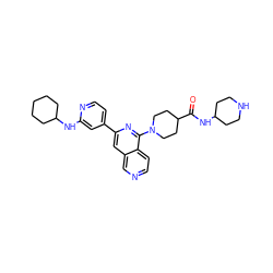 O=C(NC1CCNCC1)C1CCN(c2nc(-c3ccnc(NC4CCCCC4)c3)cc3cnccc23)CC1 ZINC000058541091