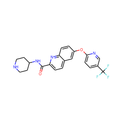 O=C(NC1CCNCC1)c1ccc2cc(Oc3ccc(C(F)(F)F)cn3)ccc2n1 ZINC001772614841