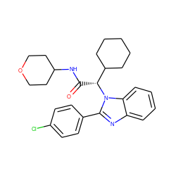 O=C(NC1CCOCC1)[C@H](C1CCCCC1)n1c(-c2ccc(Cl)cc2)nc2ccccc21 ZINC000066258471