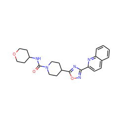 O=C(NC1CCOCC1)N1CCC(c2nc(-c3ccc4ccccc4n3)no2)CC1 ZINC000072179918