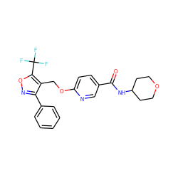 O=C(NC1CCOCC1)c1ccc(OCc2c(-c3ccccc3)noc2C(F)(F)F)nc1 ZINC000140705819