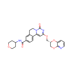 O=C(NC1CCOCC1)c1ccc2c(c1)CCn1c-2cc(OC[C@H]2COc3ncccc3O2)nc1=O ZINC000221372247