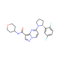 O=C(NC1CCOCC1)c1cnn2ccc(N3CCC[C@@H]3c3cc(F)ccc3F)nc12 ZINC000115097031