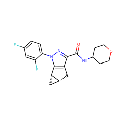 O=C(NC1CCOCC1)c1nn(-c2ccc(F)cc2F)c2c1C[C@@H]1C[C@H]21 ZINC000299828165