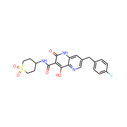 O=C(NC1CCS(=O)(=O)CC1)c1c(O)c2ncc(Cc3ccc(F)cc3)cc2[nH]c1=O ZINC000095596160