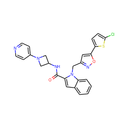 O=C(NC1CN(c2ccncc2)C1)c1cc2ccccc2n1Cc1cc(-c2ccc(Cl)s2)on1 ZINC000014959724