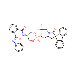 O=C(NC1COP(=O)(CCCCC2(C(=O)NCC(F)(F)F)c3ccccc3-c3ccccc32)OC1)c1ccccc1-c1nc2ccccc2o1 ZINC000003931854