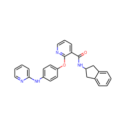 O=C(NC1Cc2ccccc2C1)c1cccnc1Oc1ccc(Nc2ccccn2)cc1 ZINC000143218362