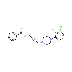 O=C(NCC#CCN1CCN(c2cccc(Cl)c2Cl)CC1)c1ccccc1 ZINC000013534429