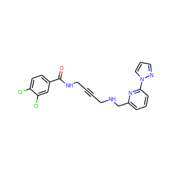 O=C(NCC#CCNCc1cccc(-n2cccn2)n1)c1ccc(Cl)c(Cl)c1 ZINC000013782316