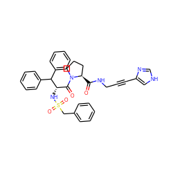 O=C(NCC#Cc1c[nH]cn1)[C@@H]1CCCN1C(=O)[C@H](NS(=O)(=O)Cc1ccccc1)C(c1ccccc1)c1ccccc1 ZINC000026674122