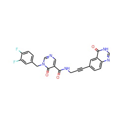 O=C(NCC#Cc1ccc2nc[nH]c(=O)c2c1)c1cncn(Cc2ccc(F)c(F)c2)c1=O ZINC000144968850