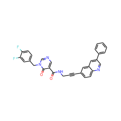 O=C(NCC#Cc1ccc2ncc(-c3ccccc3)cc2c1)c1cncn(Cc2ccc(F)c(F)c2)c1=O ZINC000096176187